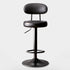 Modern Minimalist Round Upholstered Curved Backrest Leather Metal Bar Stool For Dining Room