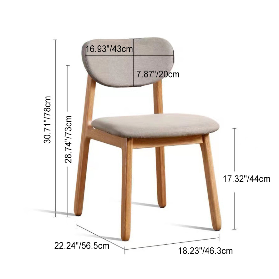 Modern Simplicity Fabric Wood Sponge Square Dining Chair Backrest For Dining Room