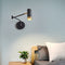 Modern Minimalist Cylinder Telescopic Swing Arm Iron 1-Light Wall Sconce Lamp For Bedroom