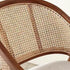 Traditional Vintage Square Upholstered Solid Wood Rattan Linen Dining Chair Backrest Armrest For Dining Room