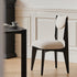 Modern Minimalist Square Wood Velvet Dining Chair Backrest Armless For Dining Room