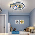 Contemporary Creative Kids Round Basketball Football Iron Acrylic LED Flush Mount Ceiling Light For Bedroom