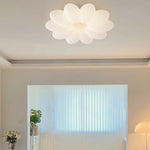 Contemporary Creative Floral Iron PVC LED Semi-Flush Mount Ceiling Light For Living Room