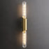 Contemporary Nordic Brass Glass Strip 2-Light Wall Sconce Lamp For Living Room