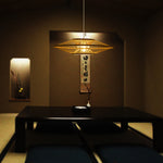 Traditional Chinese Zen Bamboo Weaving 1-Light Pendant Light For Dining Room