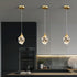 Modern Luxury Sparkling Crystal Stone Iron 1-Light Pendant Light For Living Room