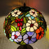 Traditional Tiffany Pastoral Rose Flower Stained Glass 2-Light Table Lamp For Bedroom