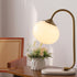 Contemporary Scandinavian Round Glass Iron Marble 1-Light Table Lamp For Living Room