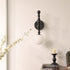 Contemporary Retro Wood Aluminum Glass Ball 1-Light Wall Sconce Lamp For Bedroom