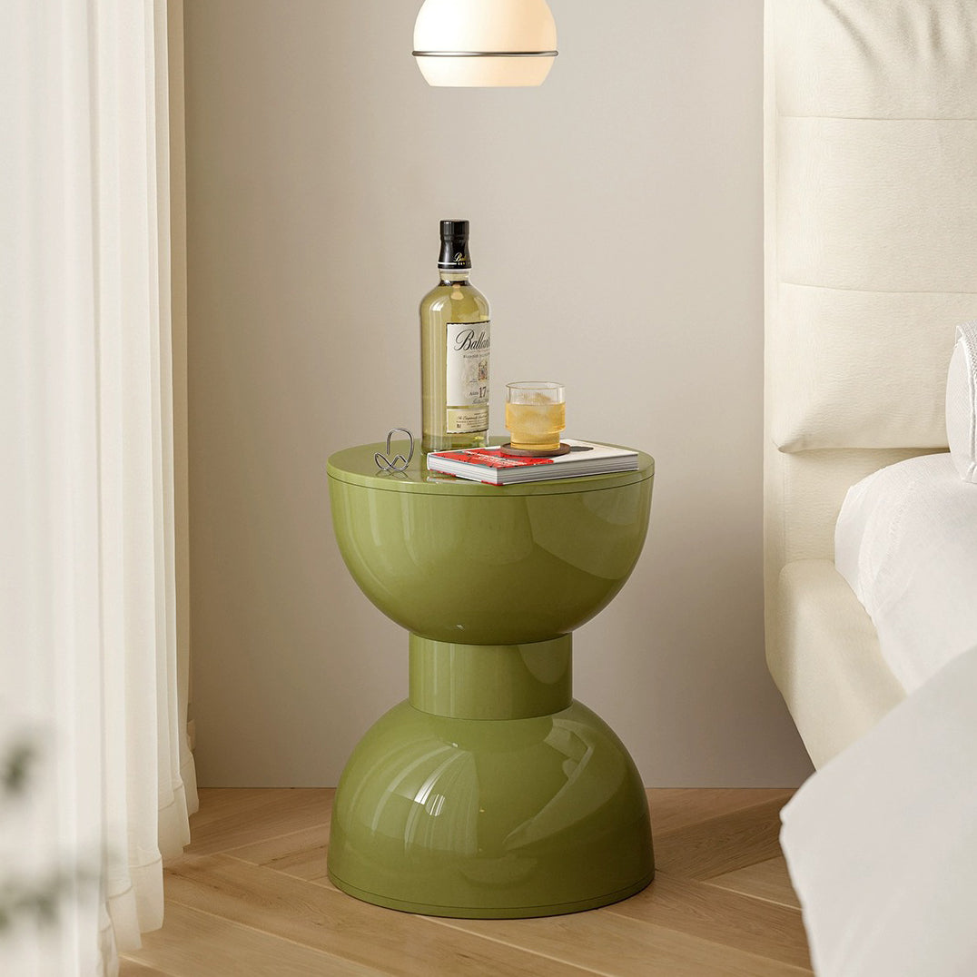 Contemporary Scandinavian Macaron Hourglass Shape Plastic Footstool For Entryways