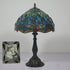 Traditional Tiffany Stained Glass Animal Dragonfly Pattern Zinc Alloy Base 1-Light Table Lamp For Bedroom