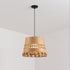 Traditional Chinese Round Dome Bamboo Weaving Hollow 1-Light Pendant Light For Living Room