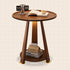 Modern Minimalist Round Tripod Wooden Coffee Table 2-Tier For Living Room