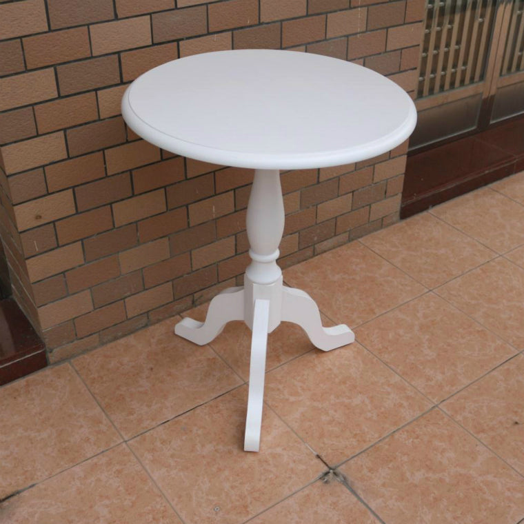 Traditional European Round Wood Tripod Base End Table For Living Room