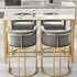 Contemporary Nordic Square Half Round Velvet Metal Backrest Armrest For Dining Room