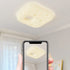 Contemporary Nordic Cream Cookies Design Square PE Shade LED Flush Mount Ceiling Light For Living Room