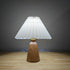 Contemporary Scandinavian Trapezoidal Pleated Fabric Wood 1-Light Table Lamp For Bedroom