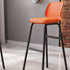 Contemporary Nordic Square Leather Upholstered Iron Bar Stool Plastic Backrest Footrest For Dining Room