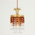 Traditional Vintage Round Wind Chime Brass Crystal 1-Light Pendant Light For Living Room