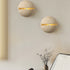 Traditional Japanese Crack Yellow Travertine Semicircle 1-Light Wall Sconce Lamp For Living Room