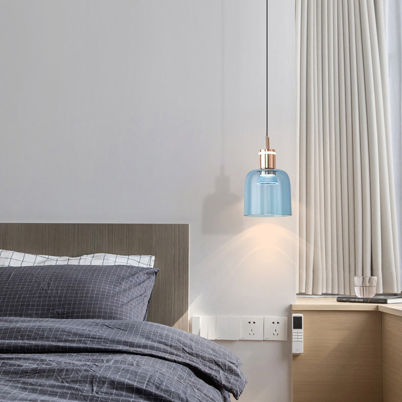 Contemporary Scandinavian Liftable Aluminum Acrylic Cup Shape LED Pendant Light For Bedroom