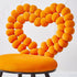 Contemporary Scandinavian Velvet Sponge Metal Heart Ball Round Vanity Stool Backrest For Bedroom