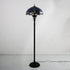 Traditional Tiffany Mediterranean Dragonfly Stained Glass Dome Shade 2-Light Standing Floor Lamp For Home Office