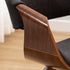 Contemporary Luxury Arc Cotton Linen Upholstered Dining Chair Backrest Armrest For Dining Room