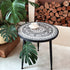 Contemporary Simplicity Pattern Wood Iron Round Coffee Table For Living Room