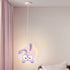 Contemporary Creative Kids Iron Aluminum Acrylic Circle StellaLou Rabbit LED Pendant Light For Bedroom