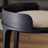 Traditional Vintage Round Leather Upholstered Wood Frame Vanity Stool Backless For Bedroom