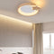 Modern Minimalist Round Star Wood Grain Acrylic LED Flush Mount Ceiling Light For Bedroom