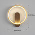 Modern Minimalist Round Oval Wood Grain Iron LED Wall Sconce Lamp For Living Room