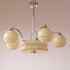 Modern Mid-Century Branch Curved Rod Round Orb Iron Glass 4/6/8 Light Chandelier For Living Room