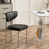 Modern Minimalist Square Round Corner Upholstered Leather Stainless Steel Dining Chair Curved Backrest For Dining Room