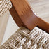 Contemporary Retro Square Kraft Paper Rope Weaving Solid Wood Bar Stool Low Back Footrest For Dining Room