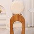 Contemporary Creative Round Mermaid Lambswool Fabric Wood Vanity Stool Backrest For Bedroom