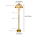 Traditional Tiffany Copper Jade Glass Semicircular 3 Light Standing Floor Lamp For Living Room