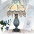 Traditional European Stained Resin Fabric Flower Dome 1-Light Table Lamp For Bedroom