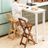 Modern Minimalist Round Square Bamboo Bar Stool Backrest Armless For Dining Room