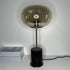 Modern Minimalist Round Ball Cylinder Marble Base Iron Glass 1-Light Table Lamp For Living Room