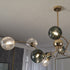 Contemporary Nordic Branch Line Orb Hardware Glass 6/8/12 Light Chandelier For Living Room