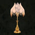 Traditional French Antique Brass Fabric Tassel Lotus Shape 1-Light Table Lamp For Home Office