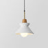 Contemporary Scandinavian Cone Funnel Wood Cement 1-Light Pendant Light For Living Room