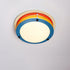 Modern Minimalist Colorful Iron Acrylic Disc Splicing LED Flush Mount Ceiling Light For Bedroom