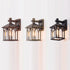 Traditional European Waterproof Aluminum Glass Cubic 1-Light Wall Sconce Lamp For Garden