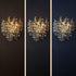Modern Luxury Aluminum Crystal Branch Bead 2/3 Light Wall Sconce Lamp For Living Room