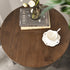 Contemporary Retro Antique Oak Wood Circular End Table 2-Tier Drawer For Living Room