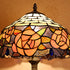 Traditional Tiffany Vintage Rose Stained Glass 1-Light Table Lamp For Study