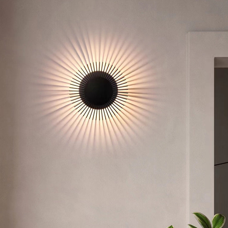 Modern Minimalist Aluminum Round Sun Flower Design LED Wall Sconce Lamp For Living Room